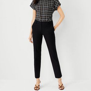 Ann Taylor Mid Rise Ankle Straight Work Pants Black | 0S